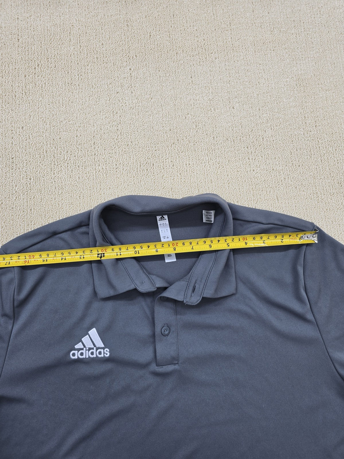 Adidas Entrada 22 Men's L Polo Shirt Grey AEROREADY Soccer
