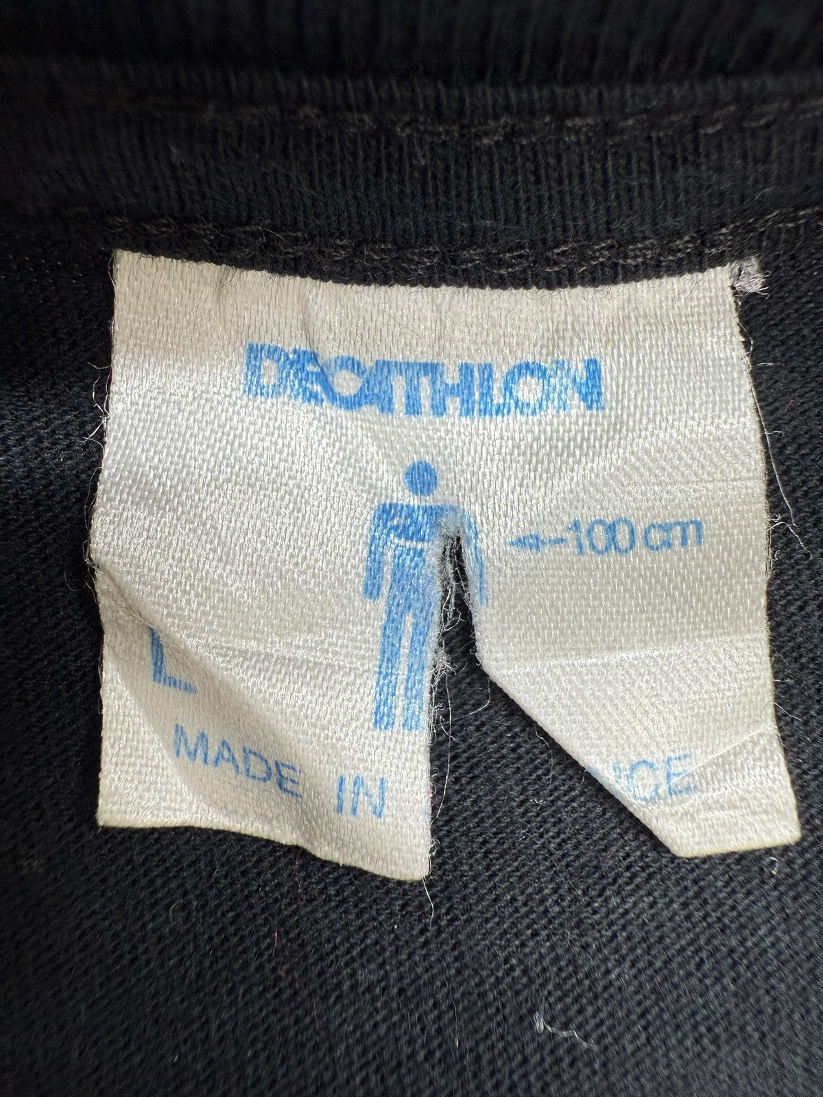 Decathlon Black Cat Graphic Print Cotton T-Shirt Size L
