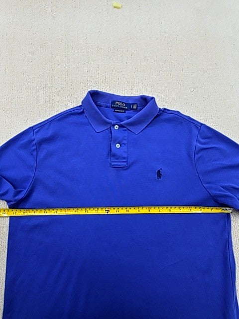 Polo Ralph Lauren Short Sleeve Blue Cotton Polo Shirt Men's Slim Fit