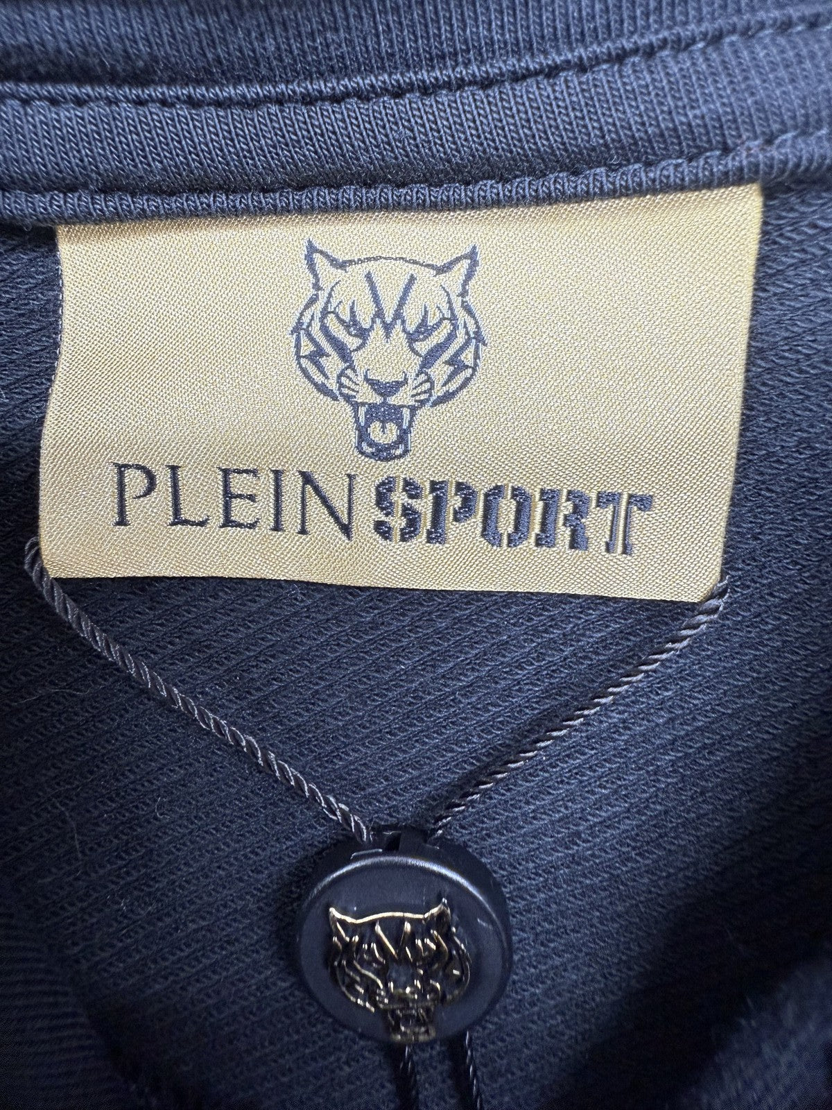 Plein Sport Black Hoodie Men's Size S Logo Print Cotton