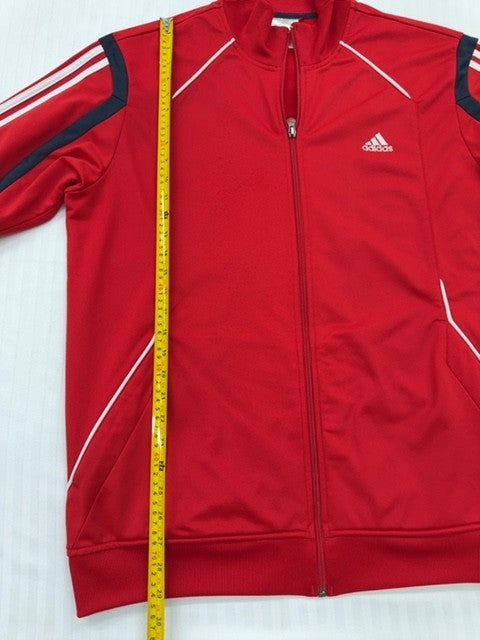 Adidas Men's Red Blocking Track Jacket 3-Stripes Full Zip