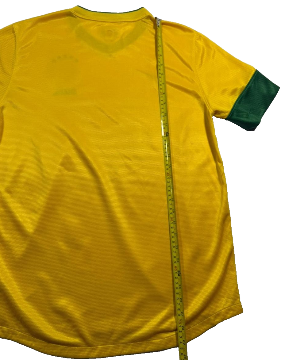 Nike Brazil National Team Soccer Jersey Yellow Green Men's Size L