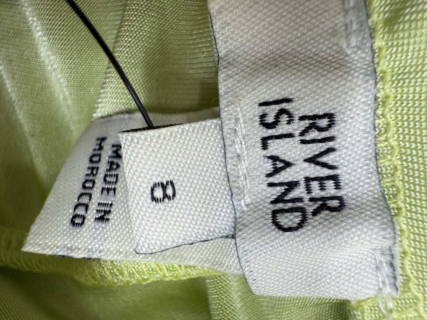River Island Wide Leg Trousers Lime Green Size 8 Women's