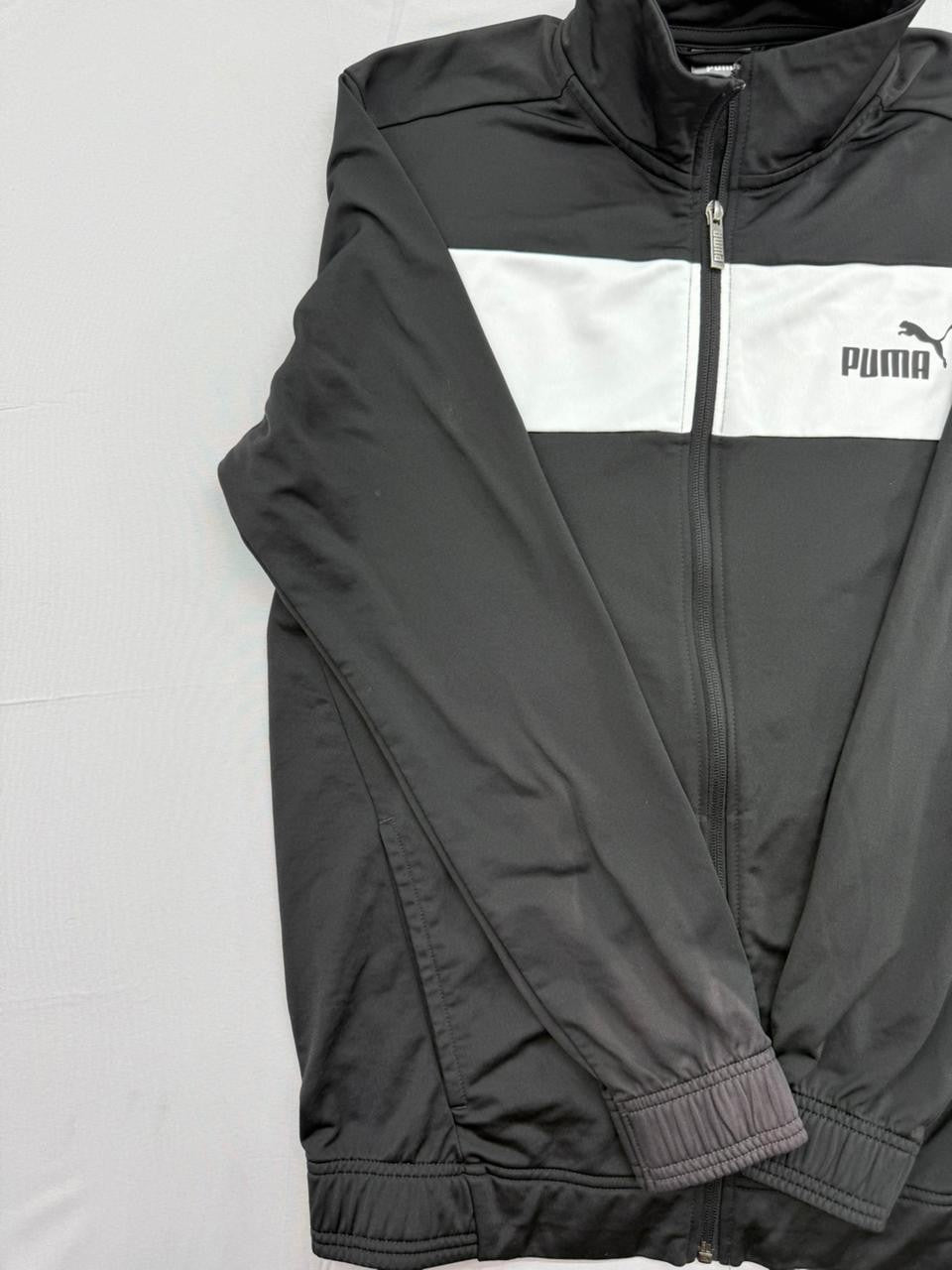 PUMA Men's Black Track Jacket M Full Zip Polyester Long Sleeve