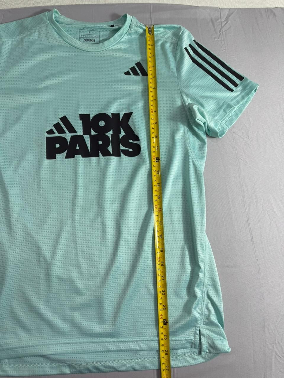 Adidas 10K Paris Training T-Shirt Men Small S Mint Green Running Tee