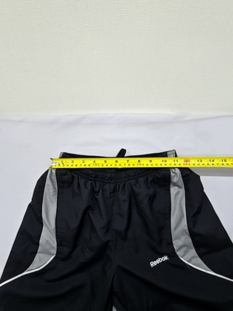 Reebok Black Track Pants Tapered Nylon Drawstring Unisex Adult