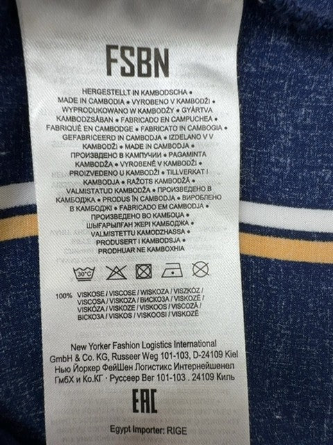 FSbN Mens Blue Striped Slim Fit Button-Up Shirt Size L Slim Fit