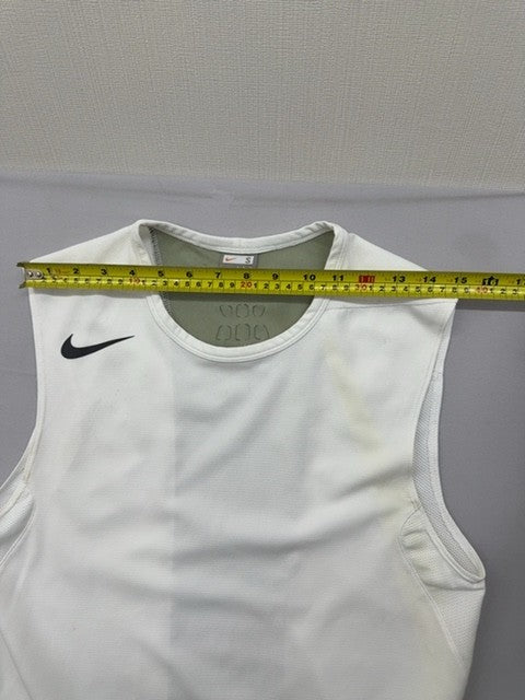 Nike Dri-FIT White Yellow S Sleeveless Tank Top Workout Crewneck