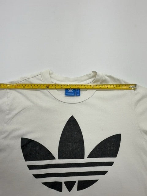 Adidas Boys White Logo Graphic T-Shirt Size 10S Regular Fit