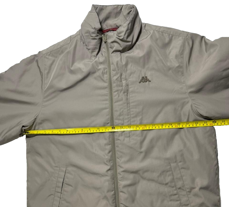 Men's Kappa Beige Full Zip Jacket Windbreaker Coat Top - Size L