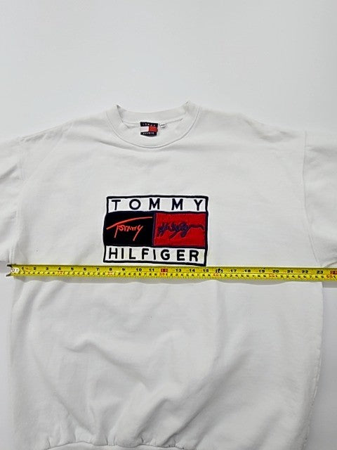Tommy Hilfiger Men's White Logo Pullover Sweatshirt XXL Regular