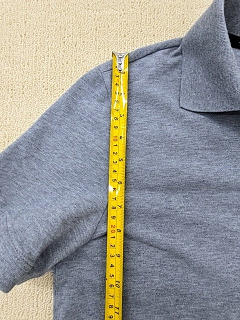 PUMA Men's Gray Short Sleeve Polo Shirt S Regular Button Solid