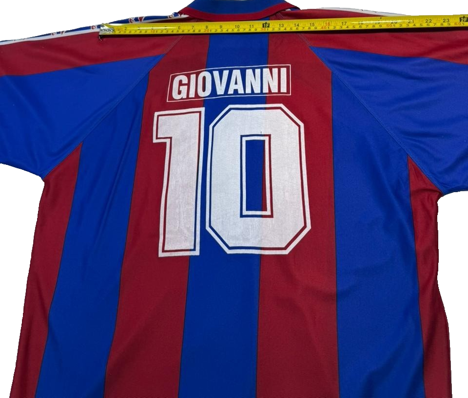 Fc Barcelona Vintage 90S Giovanni #10 Blaugrana Home Jersey Red Blue Striped XL