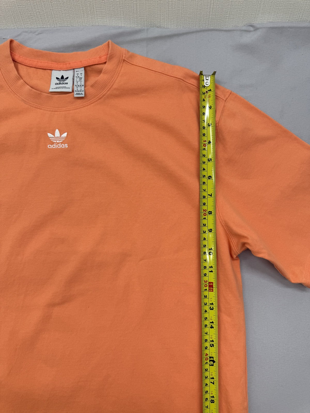 Adidas Men's Orange Cotton T-Shirt Small Crew Neck Short Sleeve