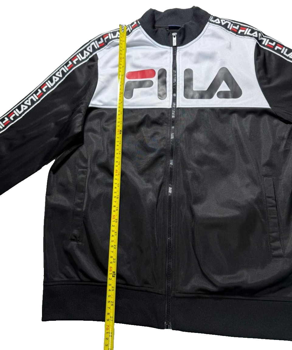 Fila Edlin Logo Print High-Neck Zip-Front Jacket | L