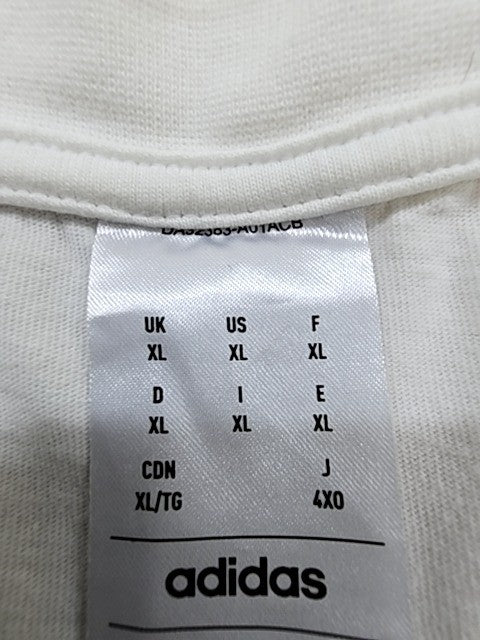 Adidas DA2630 White XL Short Sleeve Crewneck T-Shirt Unisex