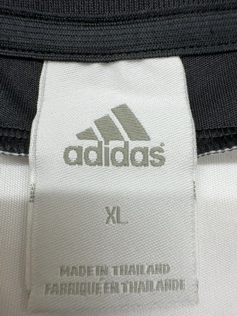 Adidas Men's White Black Striped Soccer Jersey Short Sleeve XL Polyester