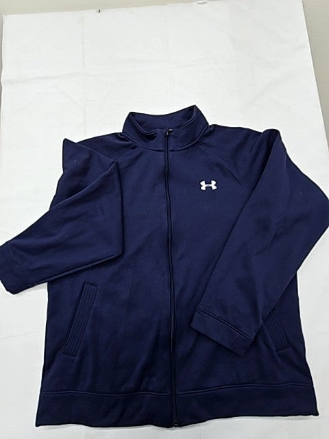 Under Armour Men's Navy Full Zip Fleece Jacket XL Loose Fit