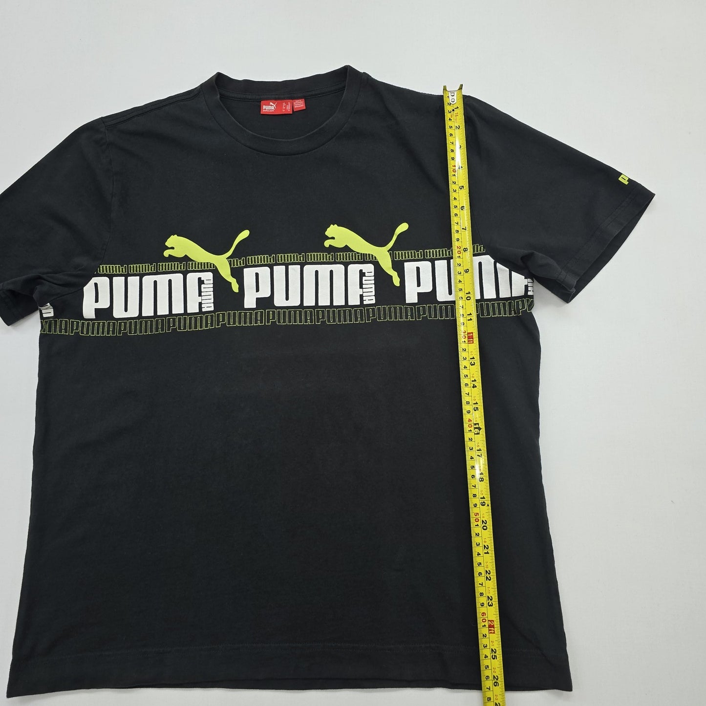 PUMA Men's Black Graphic Logo Cotton T-Shirt Size XL Regular Fit