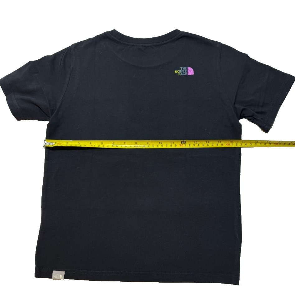 North Face Youth Boys/Girls Black Graphic T-Shirt Multicolor Logo M