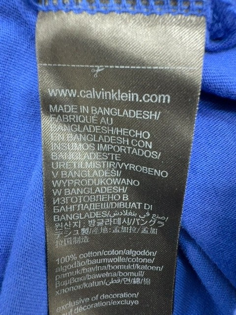 Calvin Klein Jeans Men's XL Blue Cotton Short Sleeve Crewneck T-Shirt