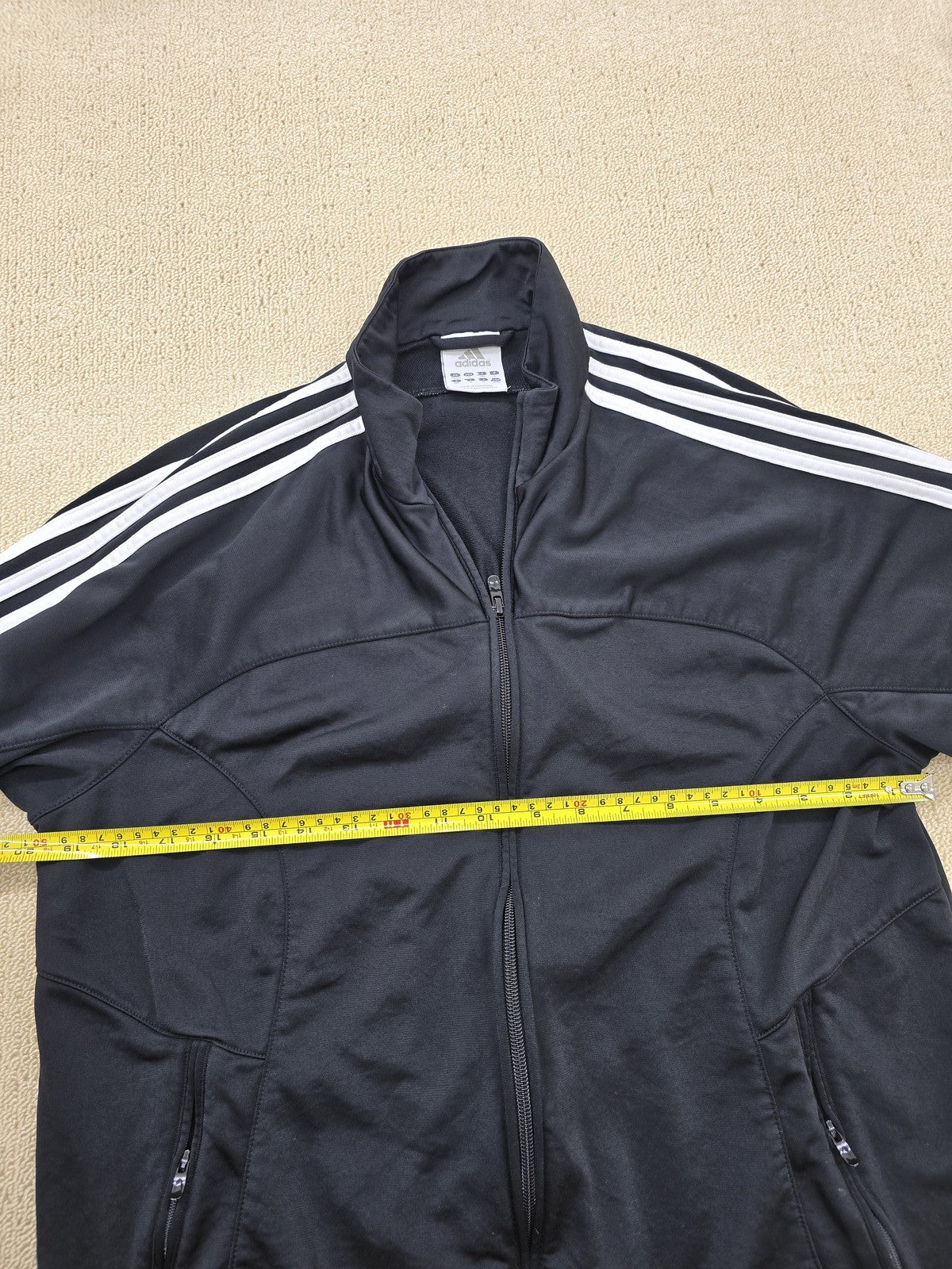 Adidas Men's Black Track Jacket M 3-Stripes Full Zip Training