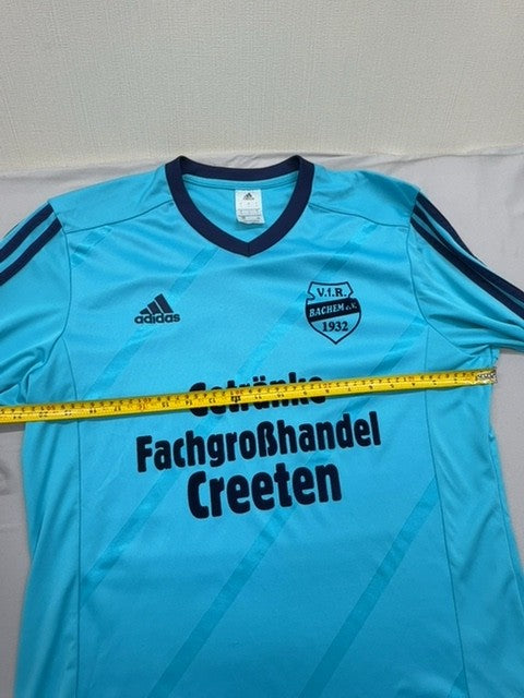 Adidas Men's Light Blue Striped Long Sleeve Jersey L V-Neck