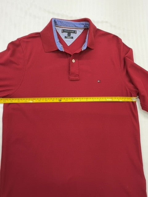 Tommy Hilfiger Men's Primary Red Slim Fit Polo Shirt Size L