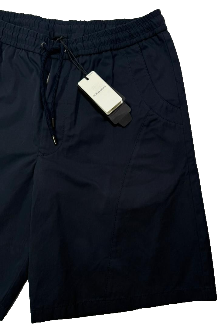 BNWT Armani Men's Navy Blue Shorts With A Drawstring - Size 46