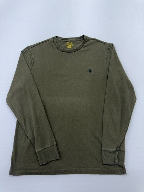 Polo Ralph Lauren Men Olive Slim Fit Long Sleeve T-Shirt Size M Used