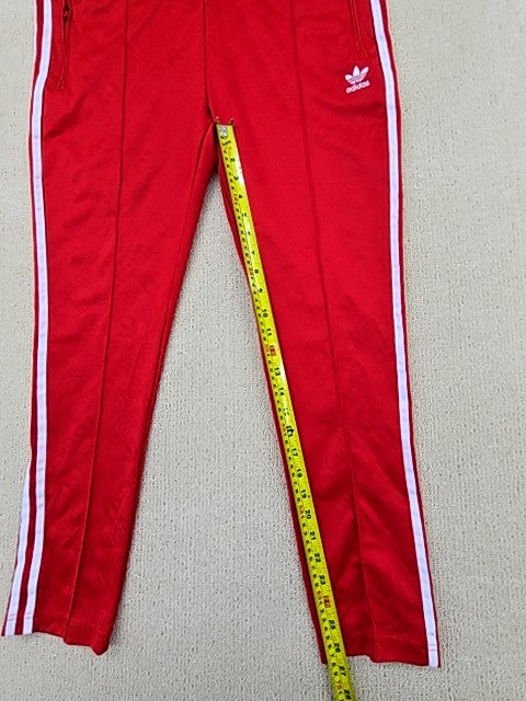 Adidas Unisex Red Track Pants Size M Drawstring Activewear