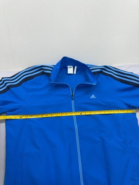 Adidas Men's Blue Track Jacket Size M Full Zip Striped
