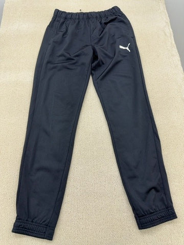 Puma Men's Black Track Pants T7 Size M Zip Pockets Relaxed Fit
