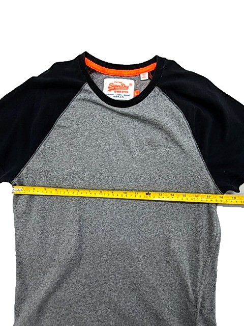 Superdry Vintage Logo Raglan T-Shirt L Grit Grey/Black Cotton 2014