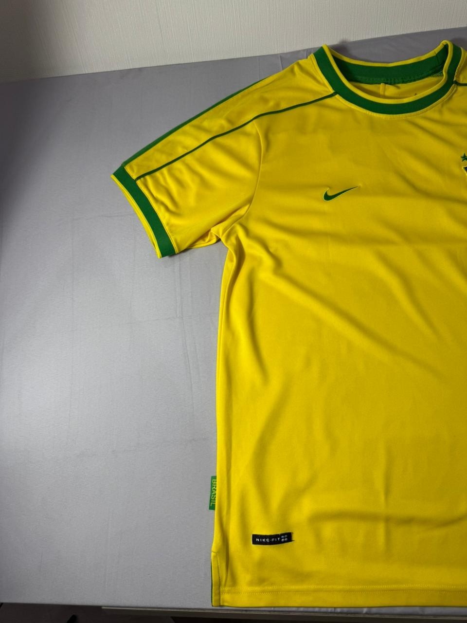 Nike Brazil CBF Yellow Soccer Football Jersey Men's Short Sleeve