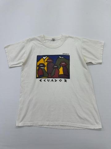Otavaldd Men White Adventure Graphic T-Shirt Size M Regular Fit