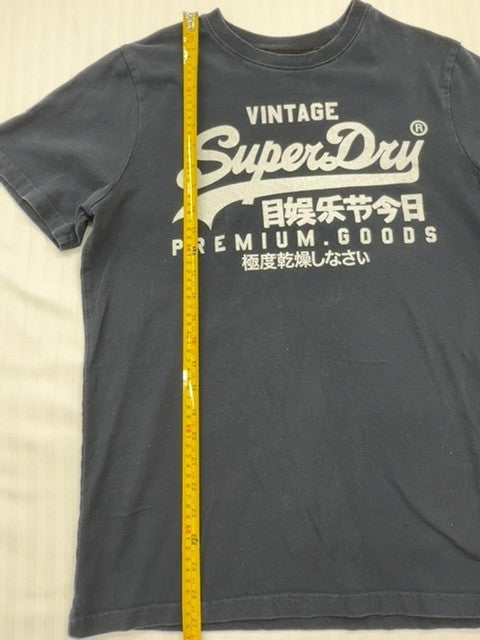 Superdry Men's Navy Vintage Logo T-Shirt Size L Premium Cotton