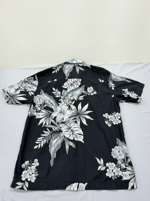 Superdry Men's Black Floral Short Sleeve Button-Down Shirt Size L