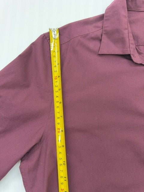 H&M Women's Burgundy Long Sleeve Button-Up Shirt M