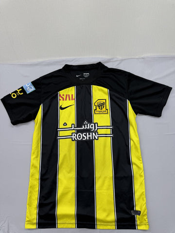 Nike Black Yellow Striped Dri-FIT Short Sleeve Crewneck Men's Jersey