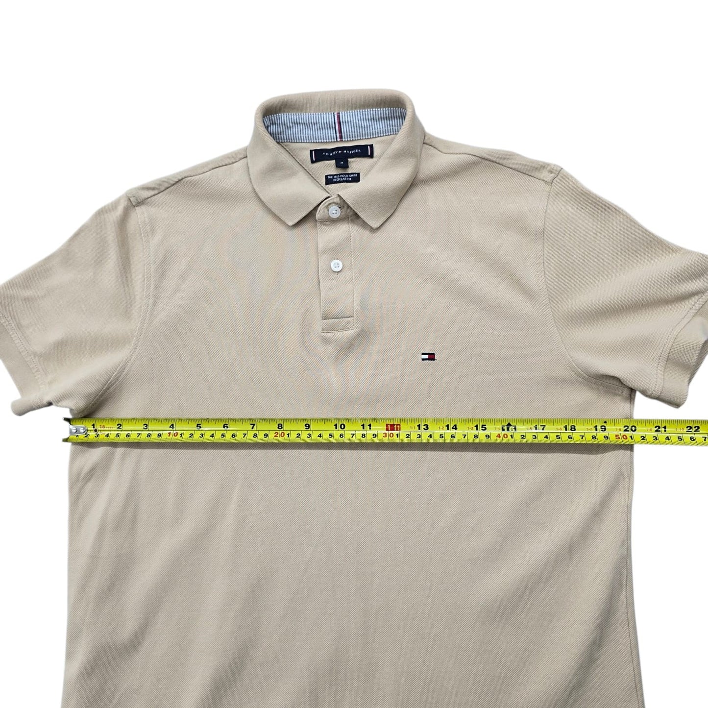 Tommy Hilfiger Men's Beige Organic Stretch Pique Polo Size M