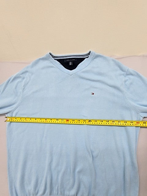 Tommy Hilfiger Men's Light Blue V-Neck Pullover Sweater XL