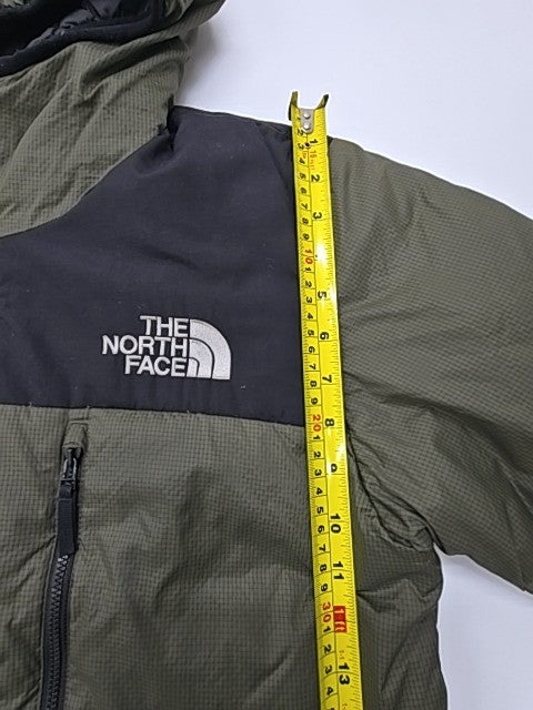 The North Face Mens Green Puffer Jacket Hood Full Zip Size M Regular
