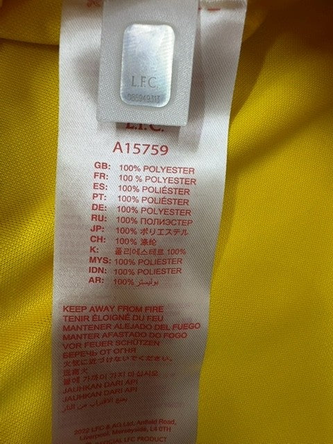 LFC Men's Yellow Striped Soccer Track Jacket L Polyester Zipper