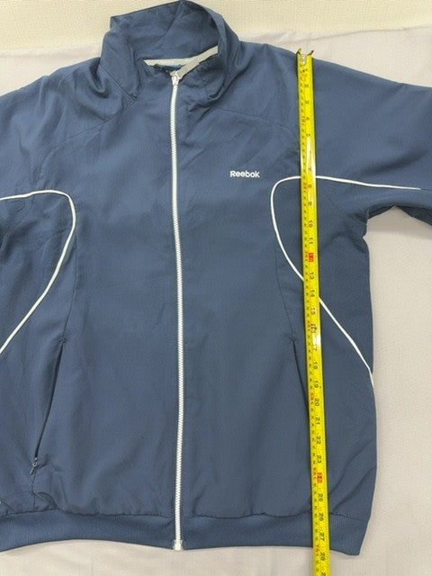 Reebok Men's Navy Track Jacket M Nylon Mesh Lining Zip Pockets