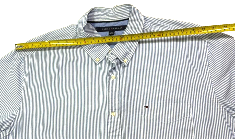 Tommy Hilfiger Men's Regular Fit Stripe Oxford Shirt In Blue And White - Size XL
