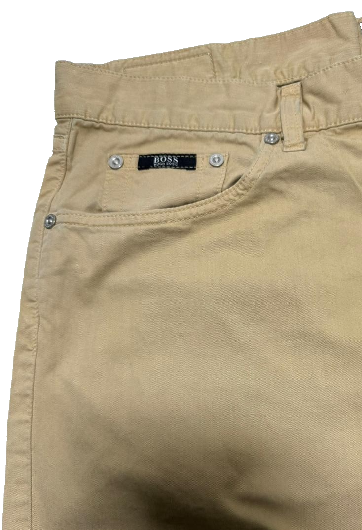Hugo Boss Arkansas 1 Regular Fit Cotton Chino Jeans In A Beige - Size 36