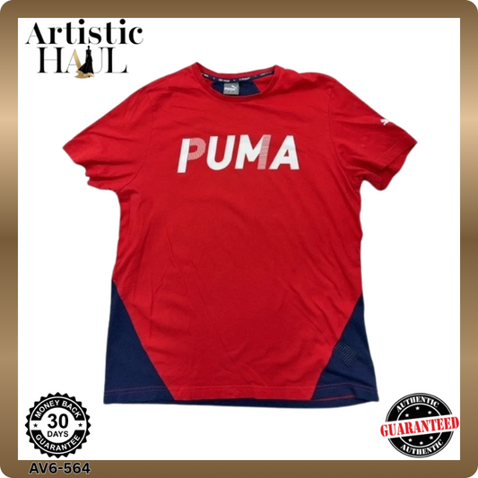 Puma Men's Multicolor T-Shirt – Size L, Short Sleeve, Crew Neck
