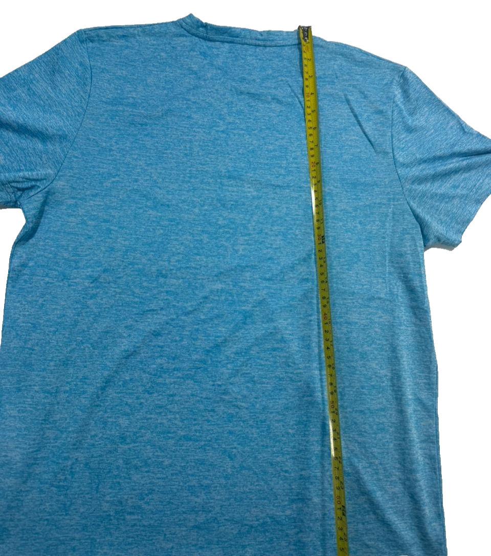 Ellesse Men's Light Blue Speckle Athletic T-Shirt Logo Crew Neck Size L