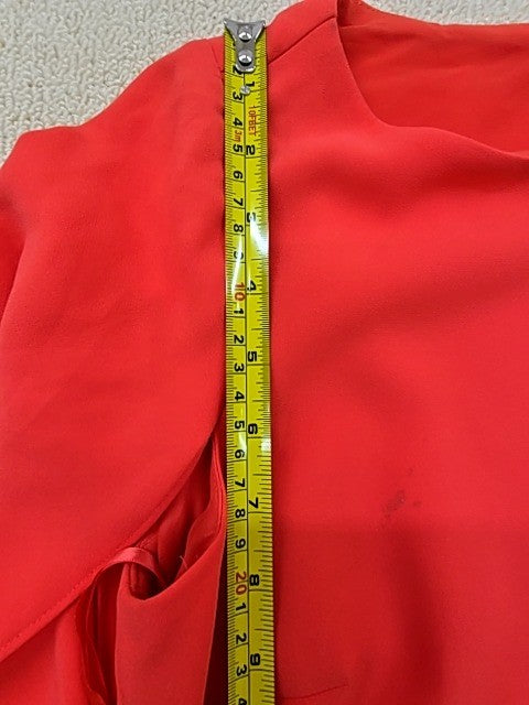 Lauren Ralph Lauren Red Cape Georgette Cocktail Dress Sz 2 Long Sleeve